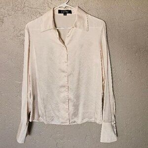 KASPER Off-White 100% Silk Blouse Size 6